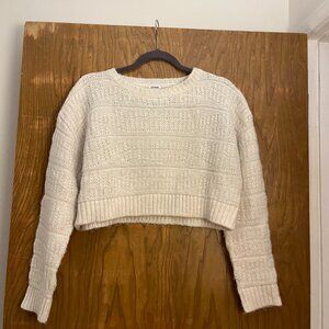 Cotton On White Cropped Crew Neck Sweater